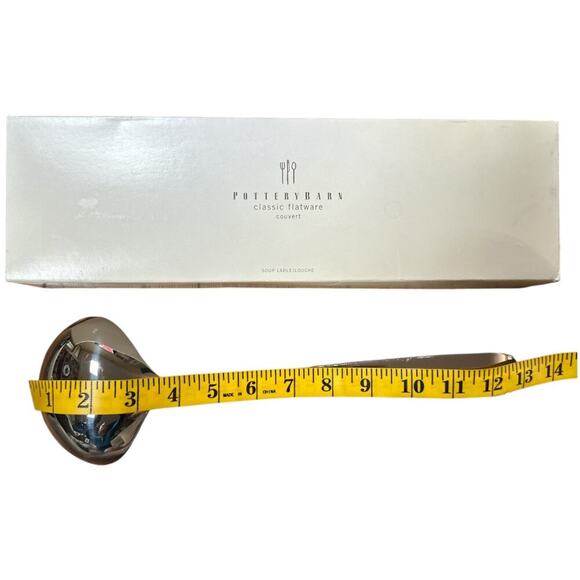 Pottery Barn 18/8 Stainless Steel Classic Flatware Soup Ladle W. Box - Picture 3 of 7